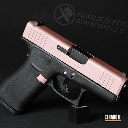 Powder Coating: ROSE GOLD H-327,Glock,Two Tone,S.H.O.T,Girls Gun,Handguns,Pistol,Glock 43X