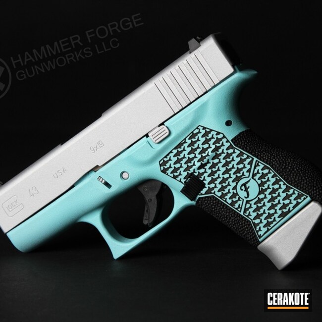 Cerakoted Shark Themed Glock 43 In H-175 And H-151