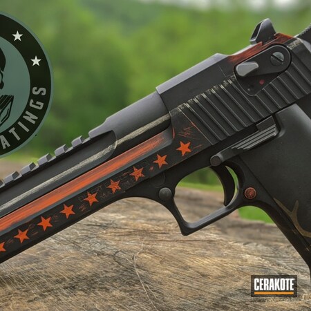 Powder Coating: Hunter Orange H-128,Pistol,Desert Eagle,Stars and Stripes,Game,.50