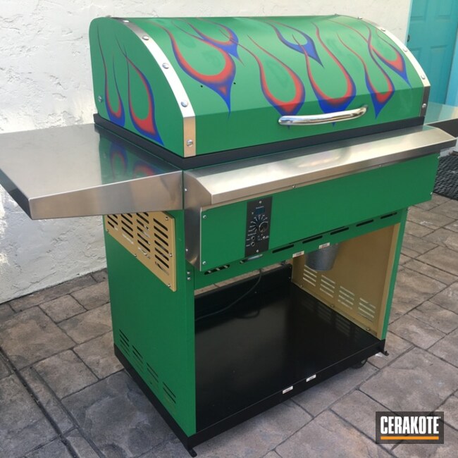 Custom Flame Themed Bbq Grill