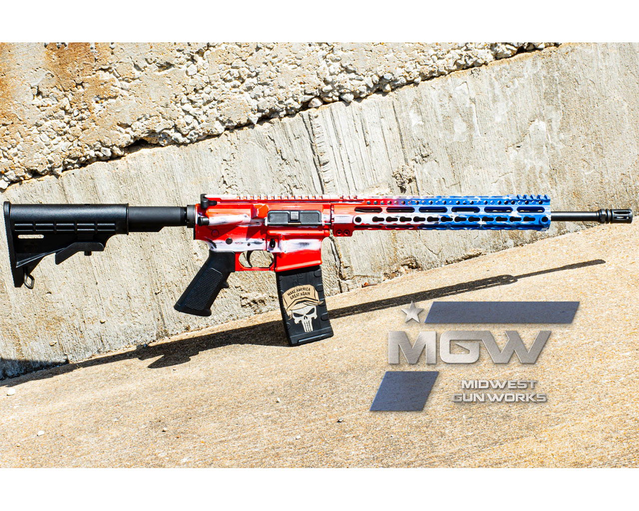 July Ar 4th of July Patriotic AR Rifle coated in Stormtrooper White, USMC Red ...
