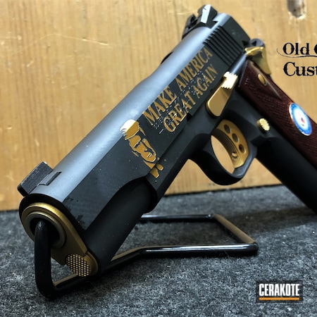 Powder Coating: GunCandy,1911,Gloss Black H-109,S.H.O.T,Pistol,MAGA,Trump 45,HIGH GLOSS CERAMIC CLEAR MC-160,Colt,Trump