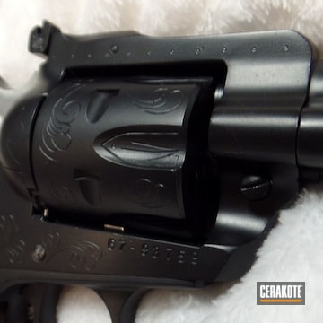 Cerakoted Hand Engraved Revolver In H-146