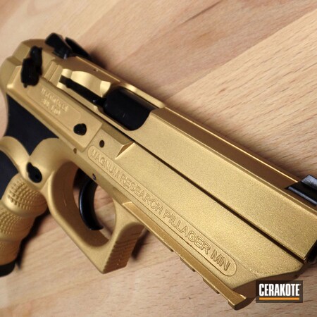 Powder Coating: Graphite Black C-102,S.H.O.T,Pistol,Gold H-122,Desert Eagle,Handgun