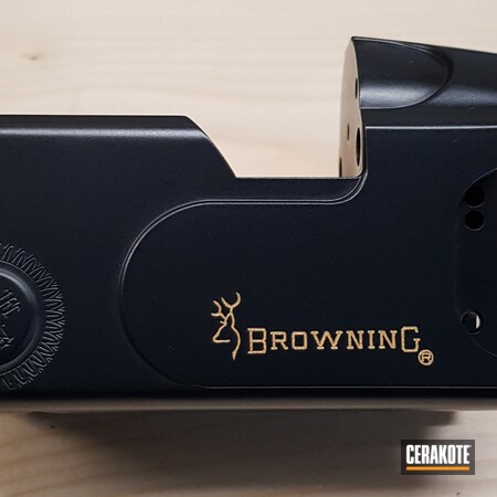 Powder Coating: Graphite Black H-146,12 Gauge,Shotgun,S.H.O.T,Gold H-122,Browning