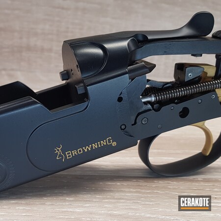 Powder Coating: Graphite Black H-146,12 Gauge,Shotgun,S.H.O.T,Gold H-122,Browning