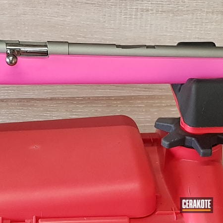 Powder Coating: Firearm,S.H.O.T,22lr,Bolt Action Rifle,Titanium H-170,Prison Pink H-141