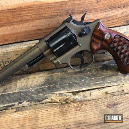 Powder Coating: Graphite Black H-146,Smith & Wesson,S.H.O.T,Revolver,.357,Burnt Bronze H-148