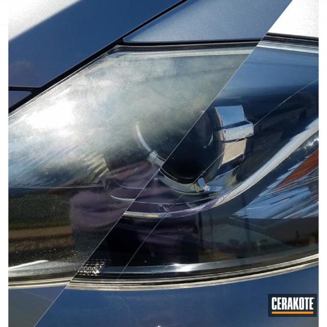 Cerakoted Before And After Headlight Restoration