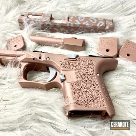 Powder Coating: ROSE GOLD H-327,9mm,Glock,Glock 26,S.H.O.T,Pistol,BATTLESHIP GREY H-213