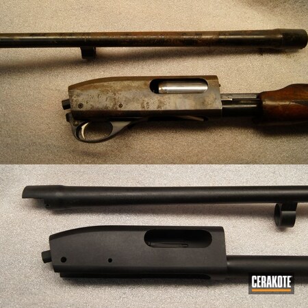 Powder Coating: Armor Black C-192,12 Gauge,Shotgun,S.H.O.T,Remington,Before and After,870