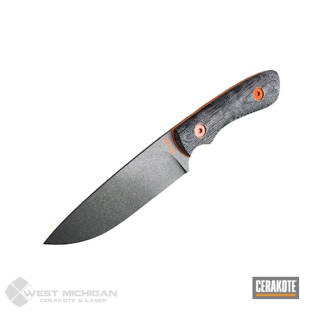 Powder Coating: Hunter Orange H-128,Tactical,S.H.O.T,Fixed-Blade Knife,Knife,Tungsten H-237