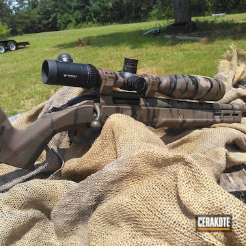 Cerakoted Hybrid Camo Ruger Rifle In H-267, H-146, H-236 And H-258