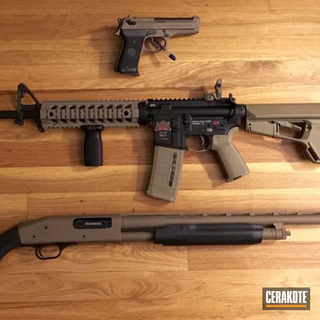 Cerakoted Matching Ar, Shotgun And Handgun In H-265