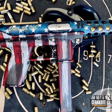 Powder Coating: 9mm,Graphite Black H-146,NRA Blue H-171,S.H.O.T,Stormtrooper White H-297,#trinitycustomfirearms,USMC Red H-167,American Flag,Tec-9,Stars and Stripes,Distressed American Flag