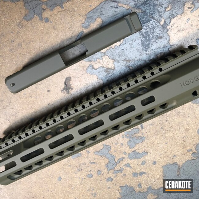Cerakoted Matching Slide And Handguard In H-240 And H-236