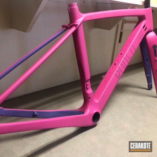 Cerakoted Two Toned Carbon Fiber Bike Frame In H-217 And H-224