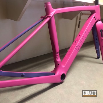 Cerakoted Two Toned Carbon Fiber Bike Frame In H-217 And H-224