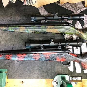 Cerakoted Two Gun Stocks Done In Sponge Camo