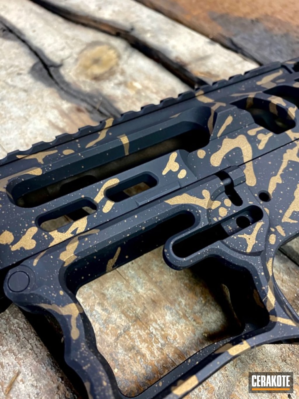 Splatter Finished AR Build in Graphite Black and Burnt Bronze