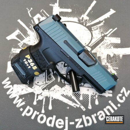 Powder Coating: 9mm,S.H.O.T,Sig Sauer,Pistol,p365,Blue Titanium H-185,Custom