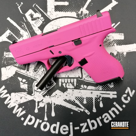 Powder Coating: Glock,S.H.O.T,Pistol,.380,Glock 42,Custom,Prison Pink H-141