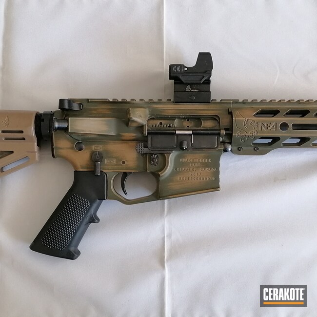 Distressed Ar 15 Done In Troy® Coyote Tan And Sniper Green