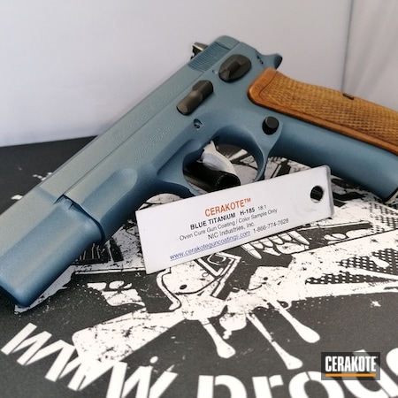Powder Coating: 9mm,S.H.O.T,CZ 75,Pistol,Blue Titanium H-185,CZ,Custom
