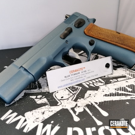 Powder Coating: 9mm,S.H.O.T,CZ 75,Pistol,Blue Titanium H-185,CZ,Custom