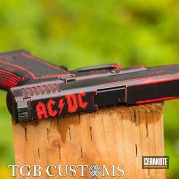 Cerakoted Ac/dc Themed Glock 17 In H-167 And H-190