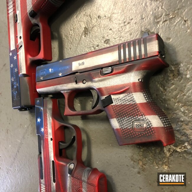 Cerakoted American Flag Themed Handguns