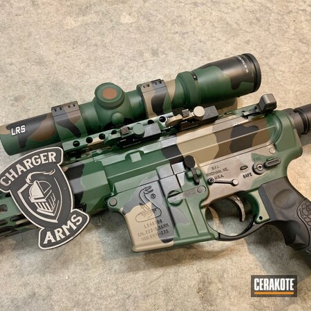Powder Coating: M81 Camo on AR-15 and Scope,Graphite Black H-146,S.H.O.T,Highland Green H-200,MultiCam,Tactical Rifle,Plum Brown H-298,AR-15,M81,MAGPUL® FLAT DARK EARTH H-267