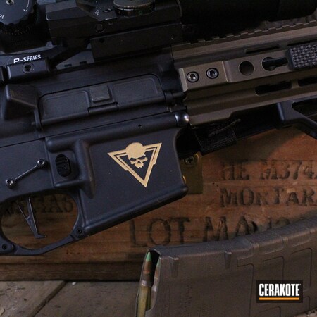 Powder Coating: Fiber Laser,S.H.O.T,Gold H-122,Color Fill,Tactical Rifle,Lower