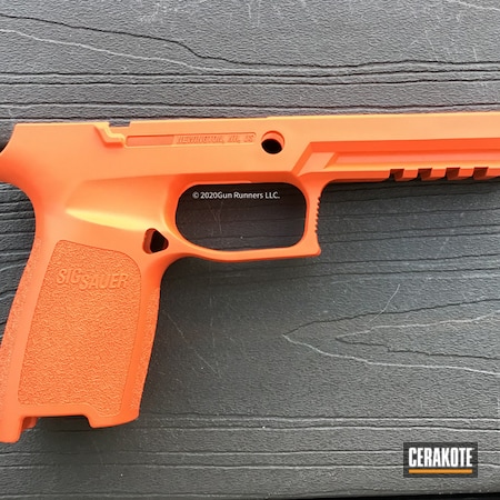 Powder Coating: Hunter Orange H-128,S.H.O.T,Sig Sauer,Pistol,Pistol Frame,Sig