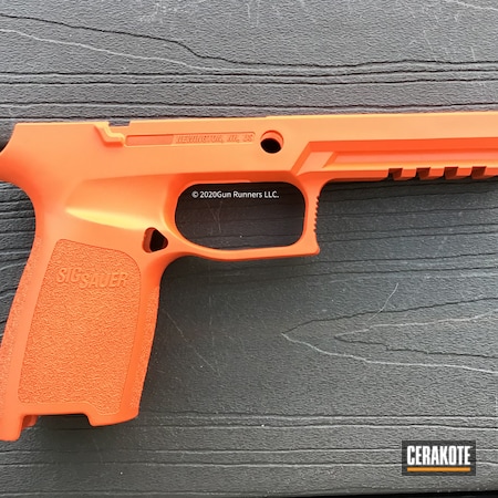 Powder Coating: Hunter Orange H-128,S.H.O.T,Sig Sauer,Pistol,Pistol Frame,Sig