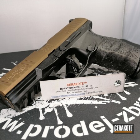 Powder Coating: 9mm,S.H.O.T,Pistol,Walther,9x19,Burnt Bronze H-148,ppq,Custom
