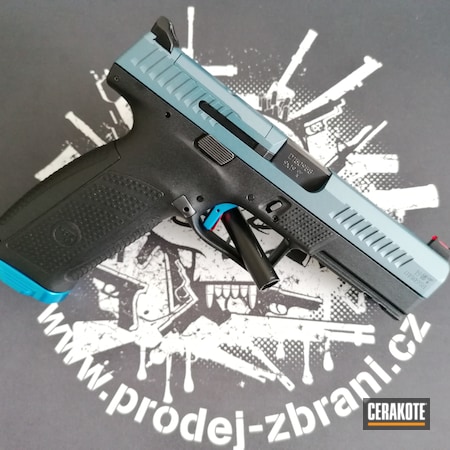 Powder Coating: 9mm,S.H.O.T,Pistol,Blue Titanium H-185,CZ,CZ P-10,9x19,Custom