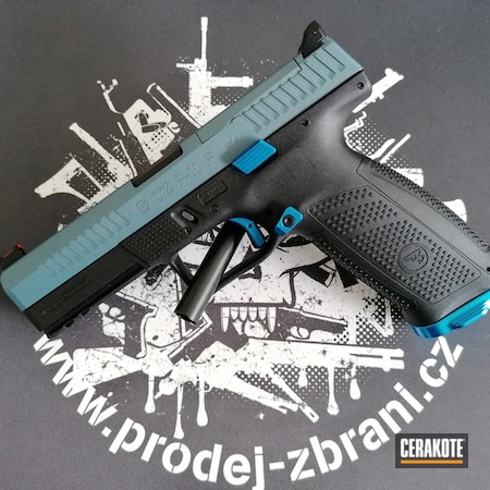 Powder Coating: 9mm,S.H.O.T,Pistol,Blue Titanium H-185,CZ,CZ P-10,9x19,Custom