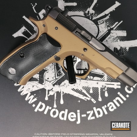 Powder Coating: 9mm,Graphite Black H-146,Two Tone,S.H.O.T,CZ 75,Pistol,CZ,9x19,TROY® COYOTE TAN H-268,Custom