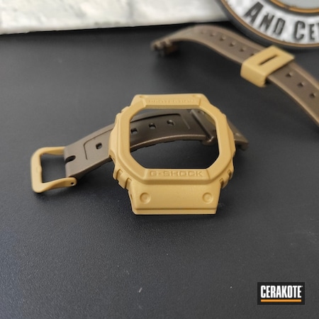 Powder Coating: Burnt Bronze C-148,Watch Parts,Watches,CERAKOTE GLACIER GOLD  C-7800,Lifestyle,Custom Watch,More Than Guns,Casio Watch