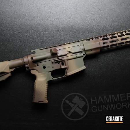 Powder Coating: Mil Spec O.D. Green H-240,Chocolate Brown H-258,S.H.O.T,LMT,Tactical Rifle,Three Color Fade,Lewis Machine & Tool Company,MAGPUL® FLAT DARK EARTH H-267