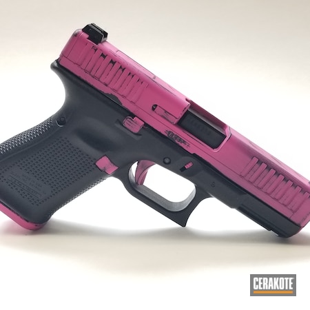 Powder Coating: Glock 44,Graphite Black H-146,Glock,Distressed,.22,.22LR,G44,Battleworn,Prison Pink H-141