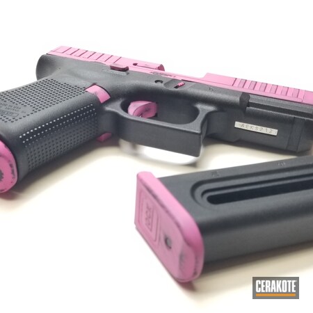 Powder Coating: Glock 44,Graphite Black H-146,Glock,Distressed,.22,.22LR,G44,Battleworn,Prison Pink H-141
