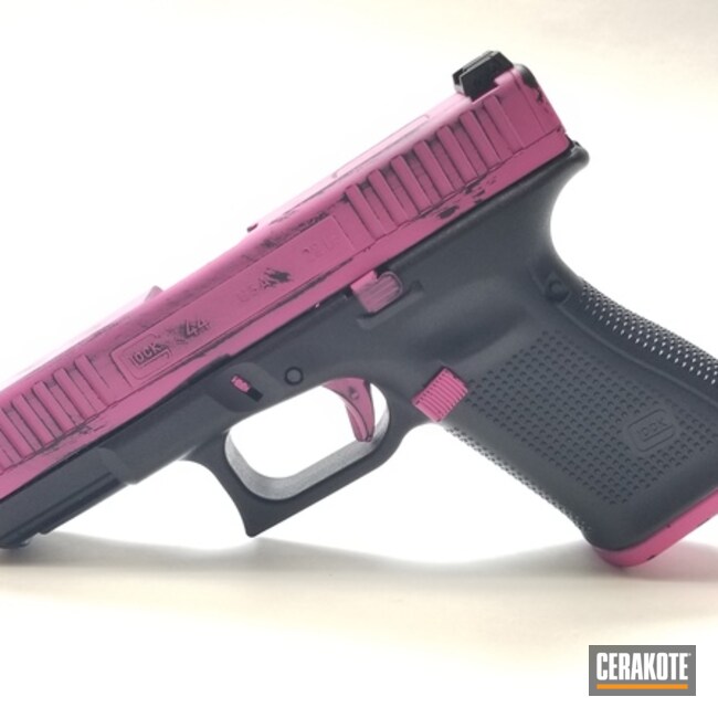Glock G44 Coated Using Prison Pink And Graphite Black