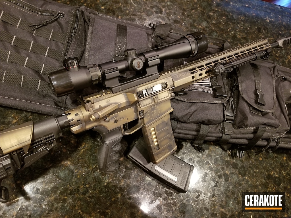 Distressed Aero Precision AR10 finished in Graphite Black and Burnt