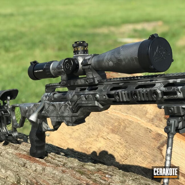Cadex .308 Rifle Kryptek coated in Sig™ Dark Grey, Platinum Grey, Titanium  and Cobalt