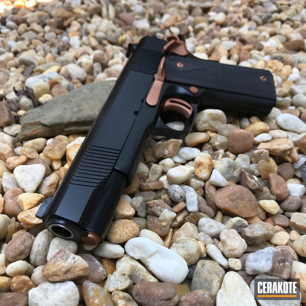 Two Toned 1911 with Gloss Black and Copper | Cerakote