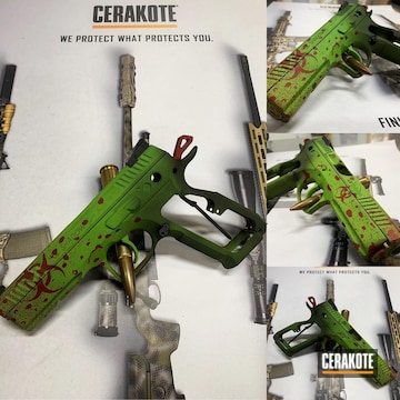 Cerakoted Zombie Themed Cz Shadow 2 In H-168, H-221 And H-190