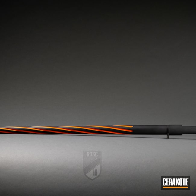 Remington Fluted Barrel Coated Using Hunter Orange And Graphite Black