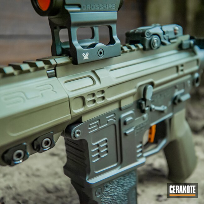 M4 Airsoft Rifle Coated Using Armor Black And Mil Spec O.d. Green